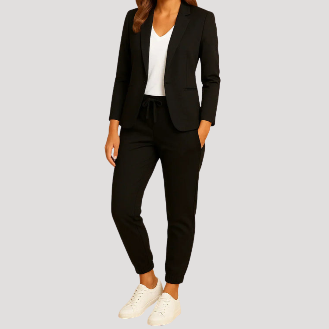 Julianna | Women's Tailored Blazer Trouser Set - Light Blue - Image 6