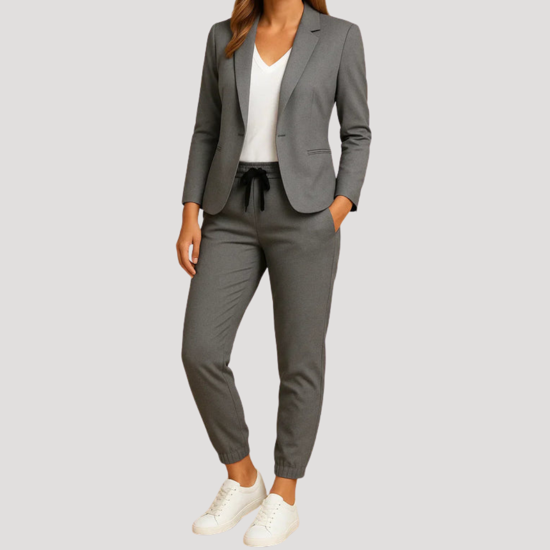 Julianna | Women's Tailored Blazer Trouser Set - Light Blue - Image 7