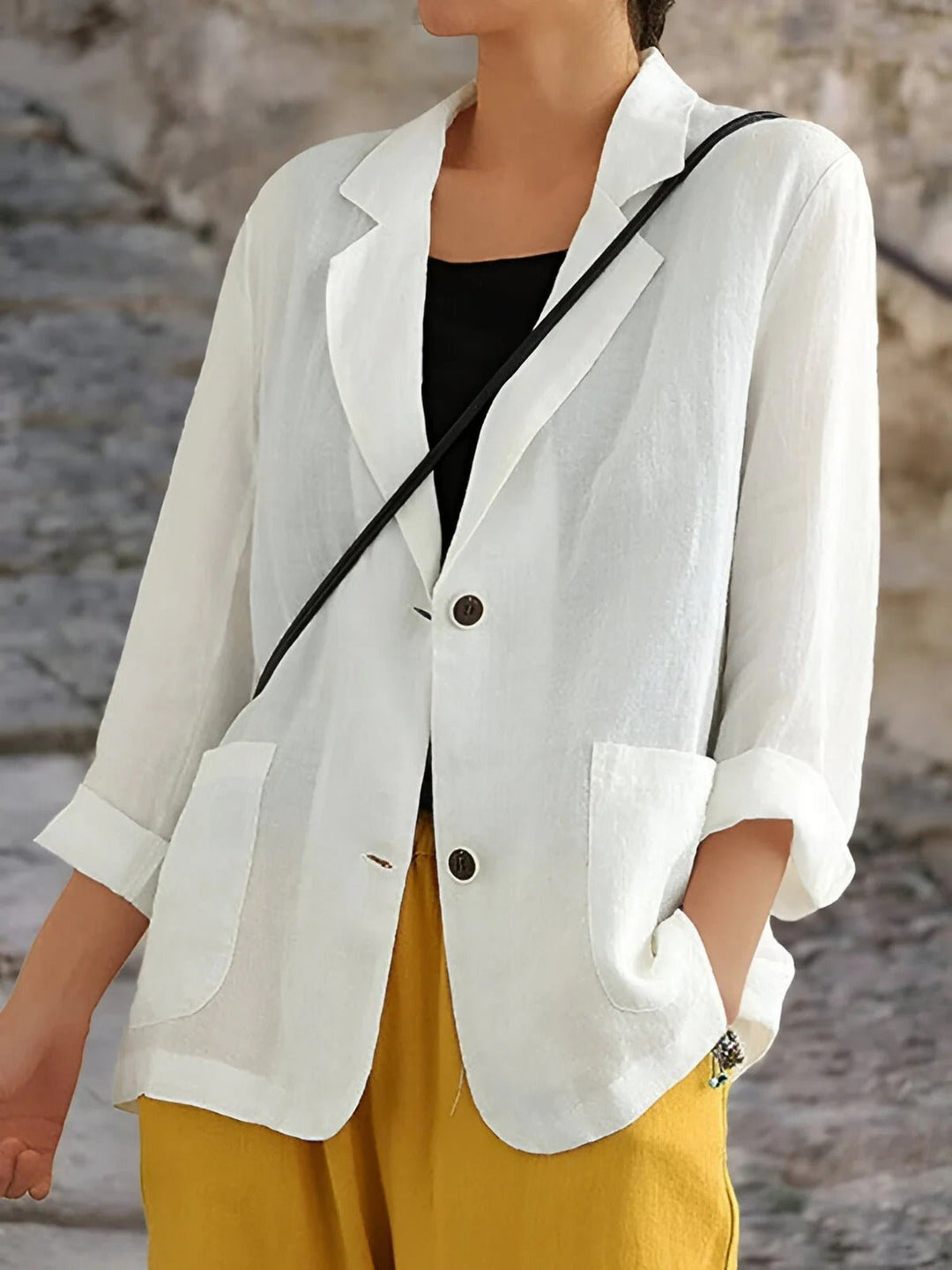 Juniper | Women's Double Breasted Tailored Blazer - Gold - Image 3