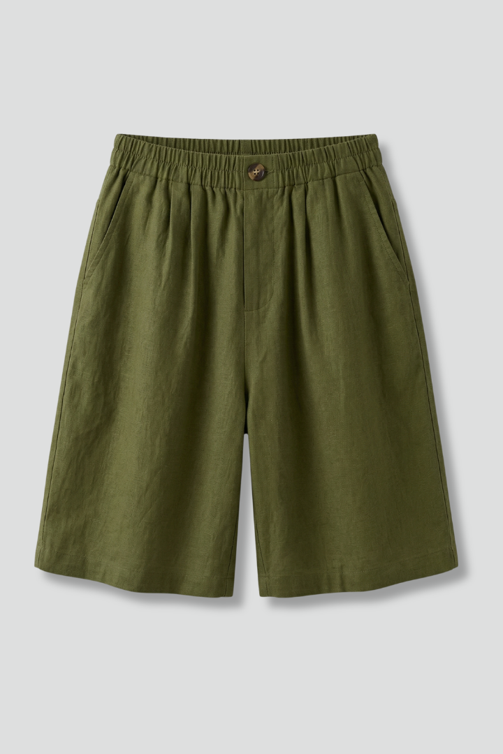 Juniper | Women's Elastic Waist Relaxed Fit Shorts - Green - Image 1