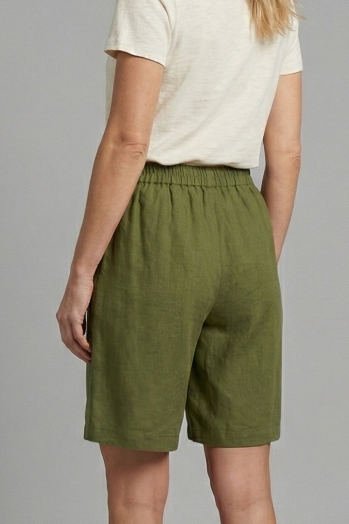 Juniper | Women's Elastic Waist Relaxed Fit Shorts - Green - Image 5