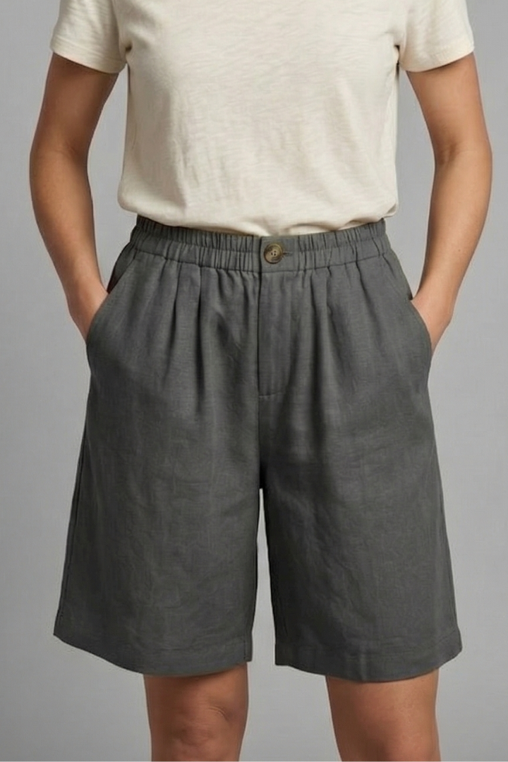 Juniper | Women's Elastic Waist Relaxed Fit Shorts - Green - Image 7