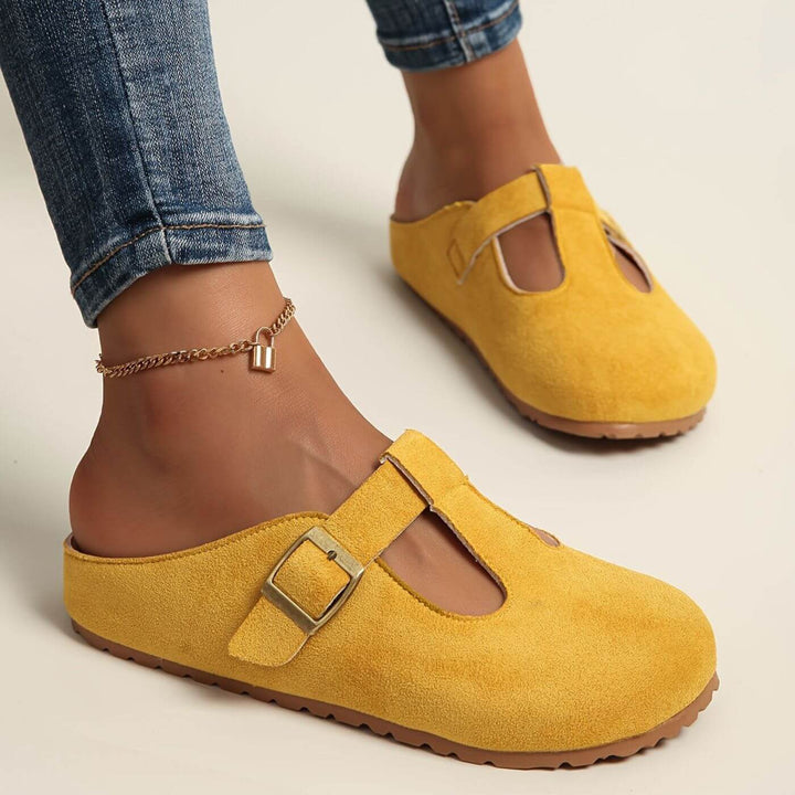 Juniper | Women's Yellow Buckle Clogs - Yellow - Image 1