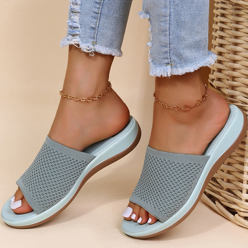 Kassidy | Women's Breathable Open Toe Summer Slides - Pink - Image 2
