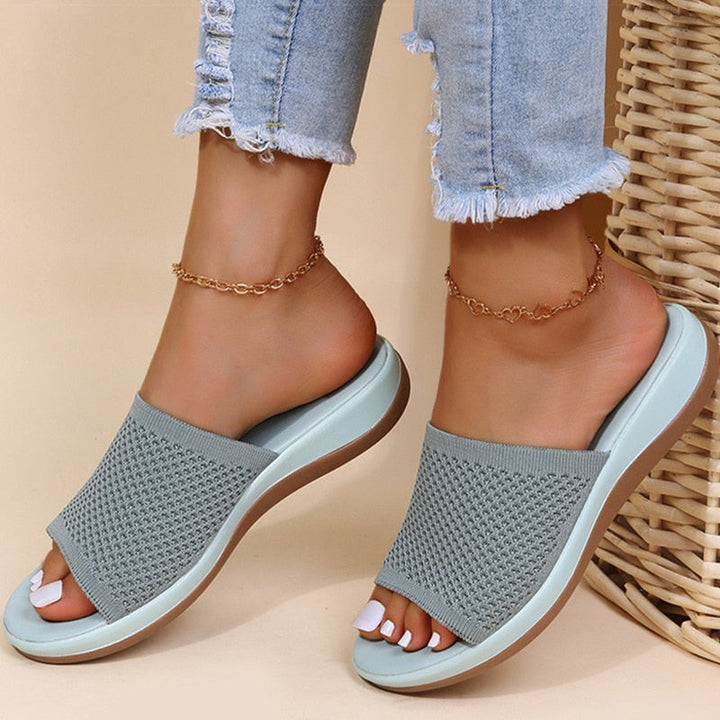 Kassidy | Women's Breathable Open Toe Summer Slides - Pink - Image 2