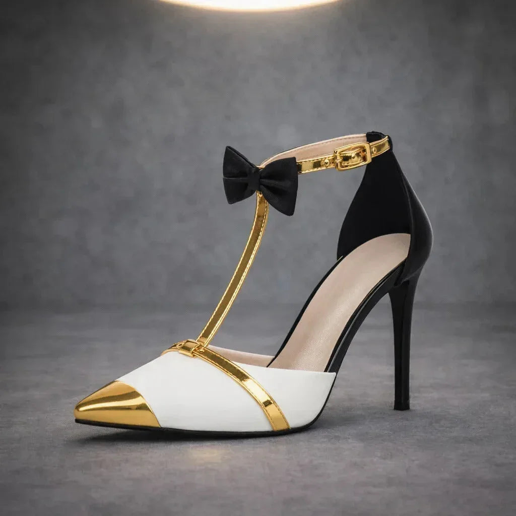 Katarina | Women's Bow Tie Ankle Strap Stiletto Heels - Purple - Image 8