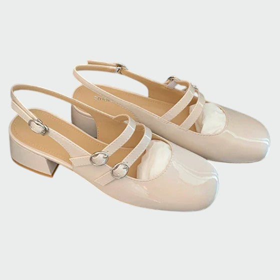 Scarlett | Women's Patent Double-Strap Mary Jane Block Heel Pumps