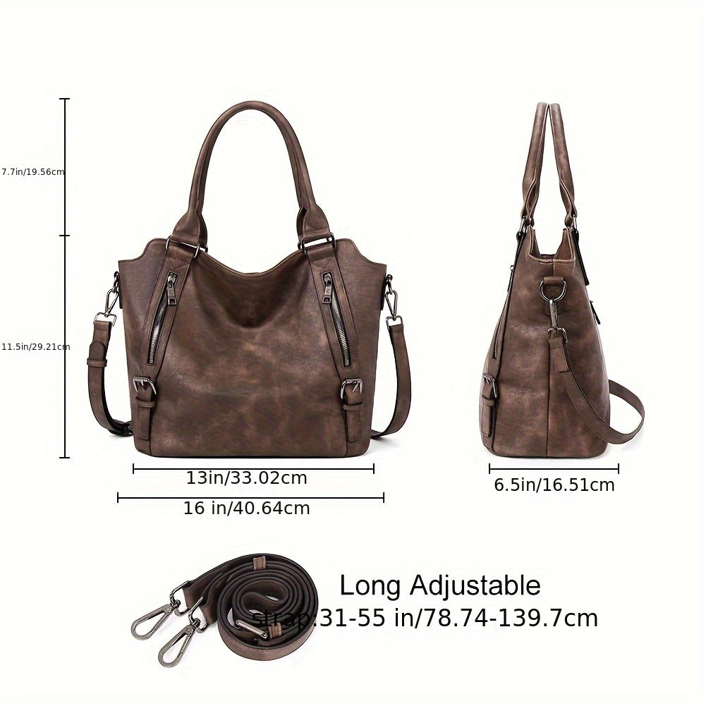 Kira | Women's Brown Shoulder Tote Bag - Brown - Image 12