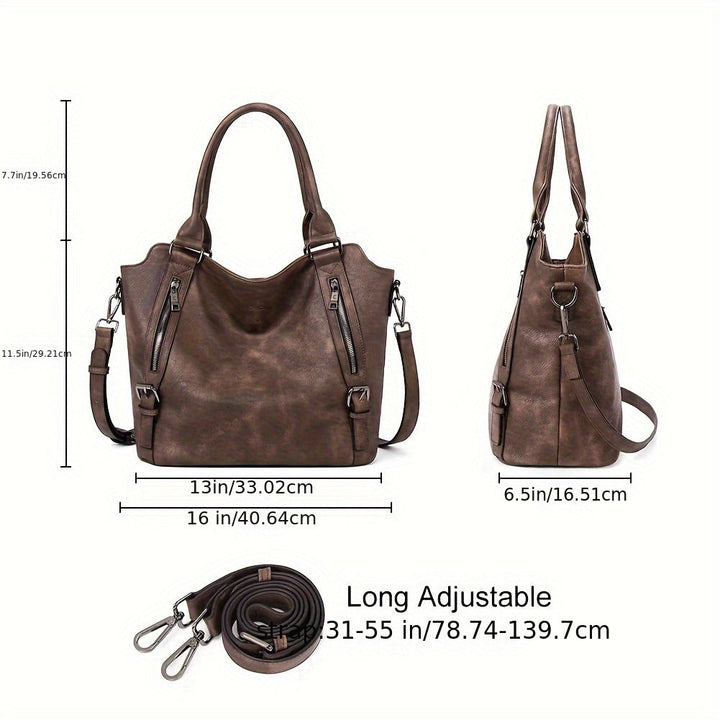 Kira | Women's Brown Shoulder Tote Bag - Brown - Image 12