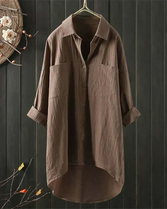 Lennox | Women's Button Down Long Sleeve Blouse - White - Image 3