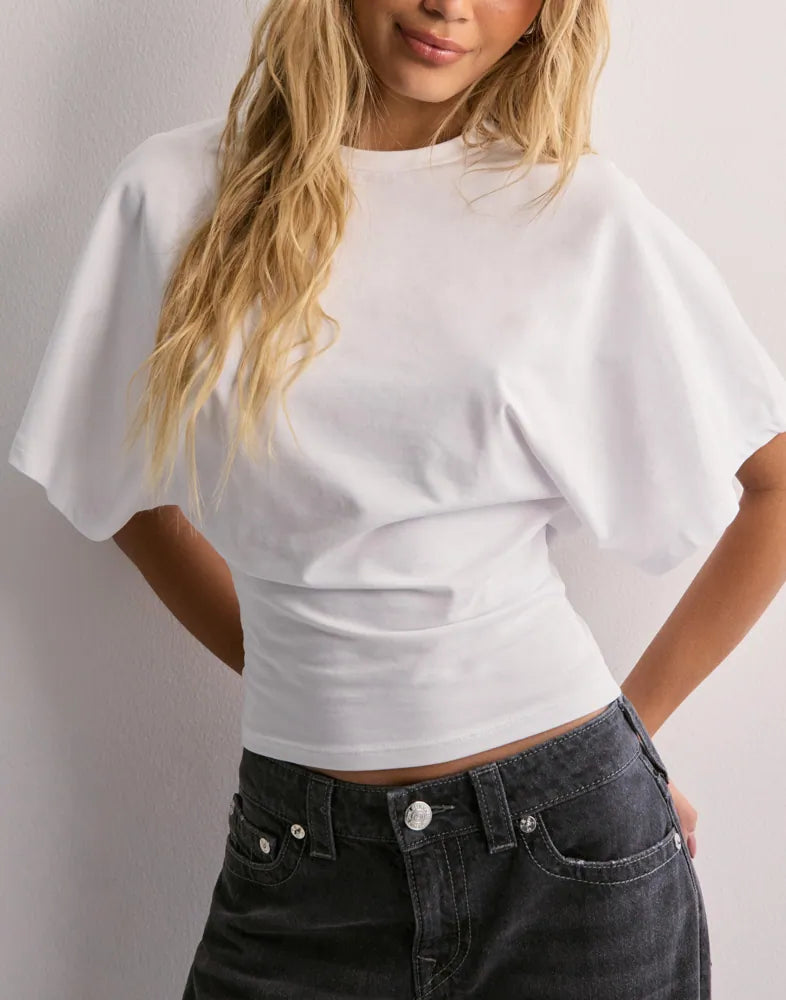 Leona | Women's Oversized Wide Sleeve Top - Black - Image 2