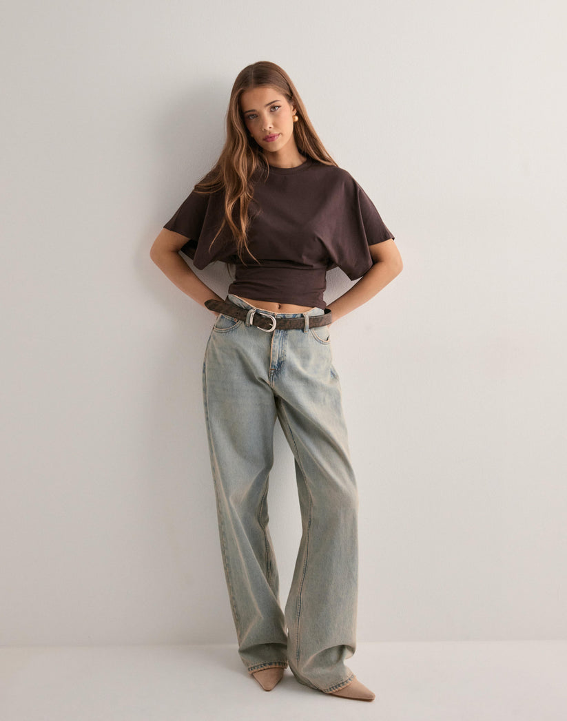 Leona | Women's Oversized Wide Sleeve Top - Black - Image 4