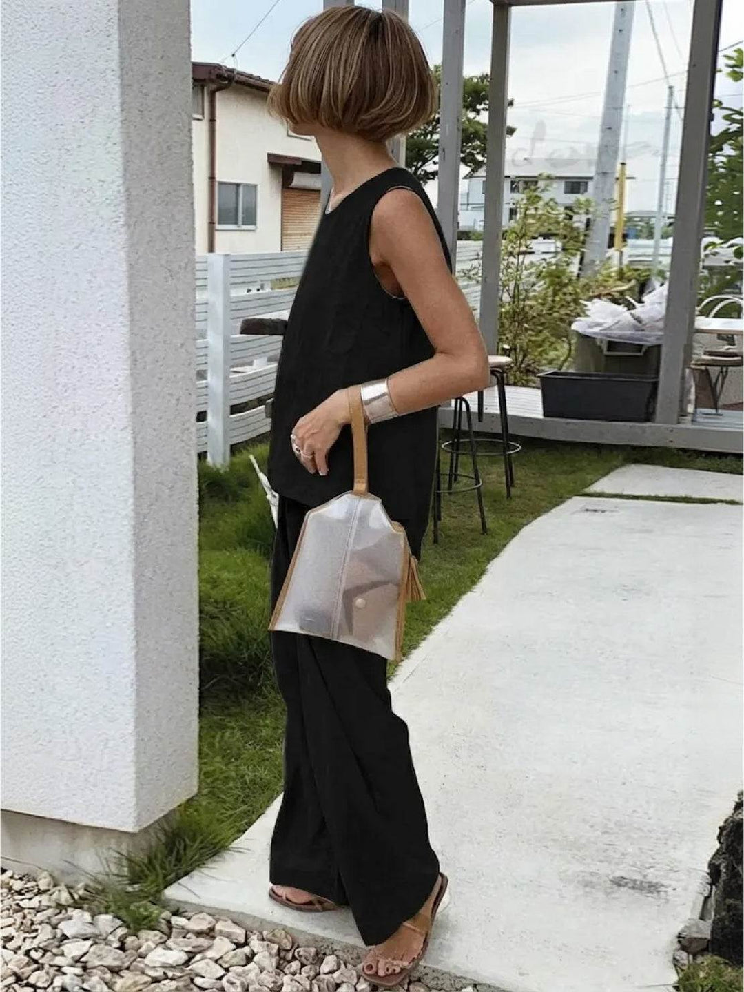 Olivia | Women's Sleeveless Tank Top and Wide-Leg Pants Set