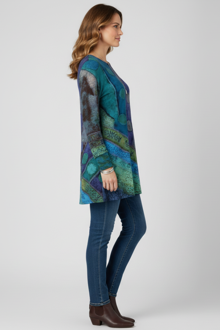 Lorelei | Women's Patchwork Long Sleeve Tunic - Image 3