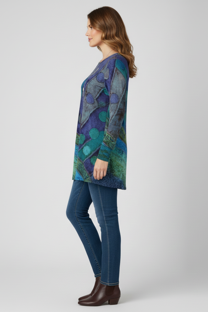 Lorelei | Women's Patchwork Long Sleeve Tunic - Image 4