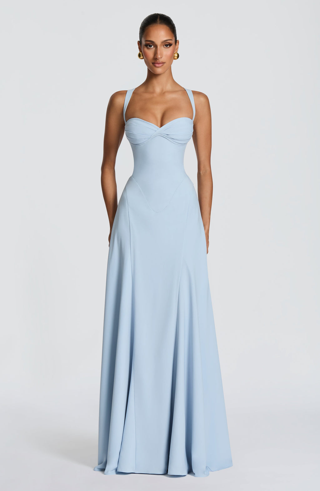 Loretta | Women's Sweetheart Neck Maxi Wedding Guest Dress - Yellow - Image 3