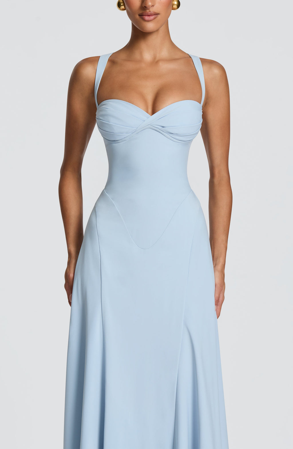 Loretta | Women's Sweetheart Neck Maxi Wedding Guest Dress - Yellow - Image 4