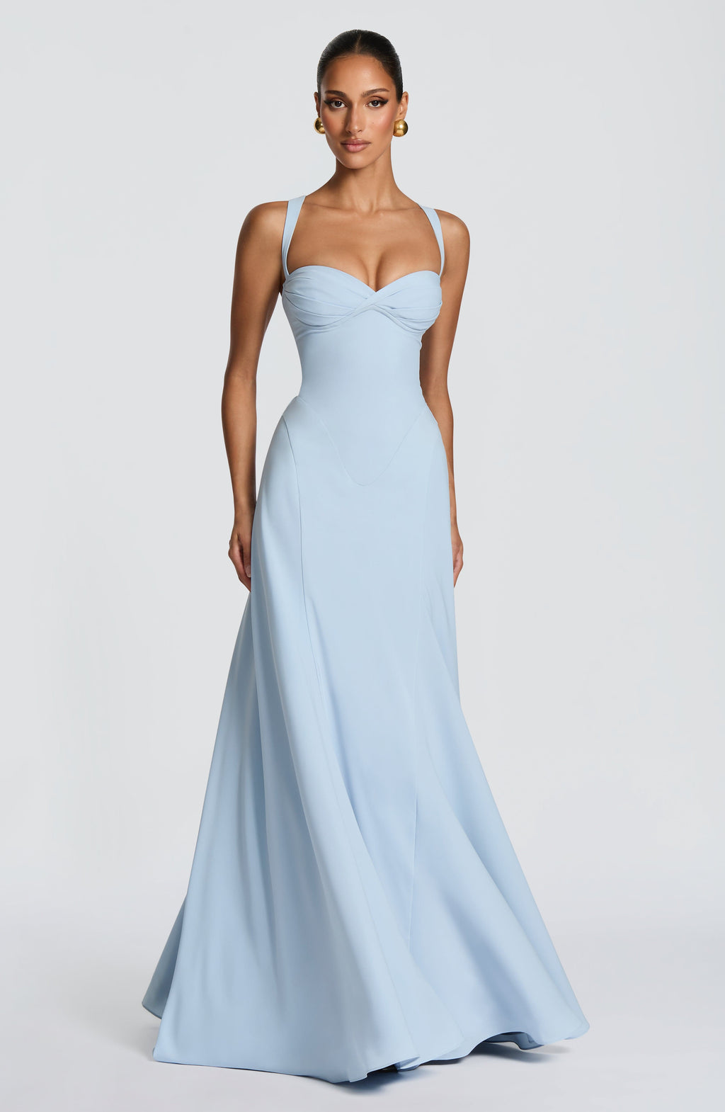 Loretta | Women's Sweetheart Neck Maxi Wedding Guest Dress - Yellow - Image 5