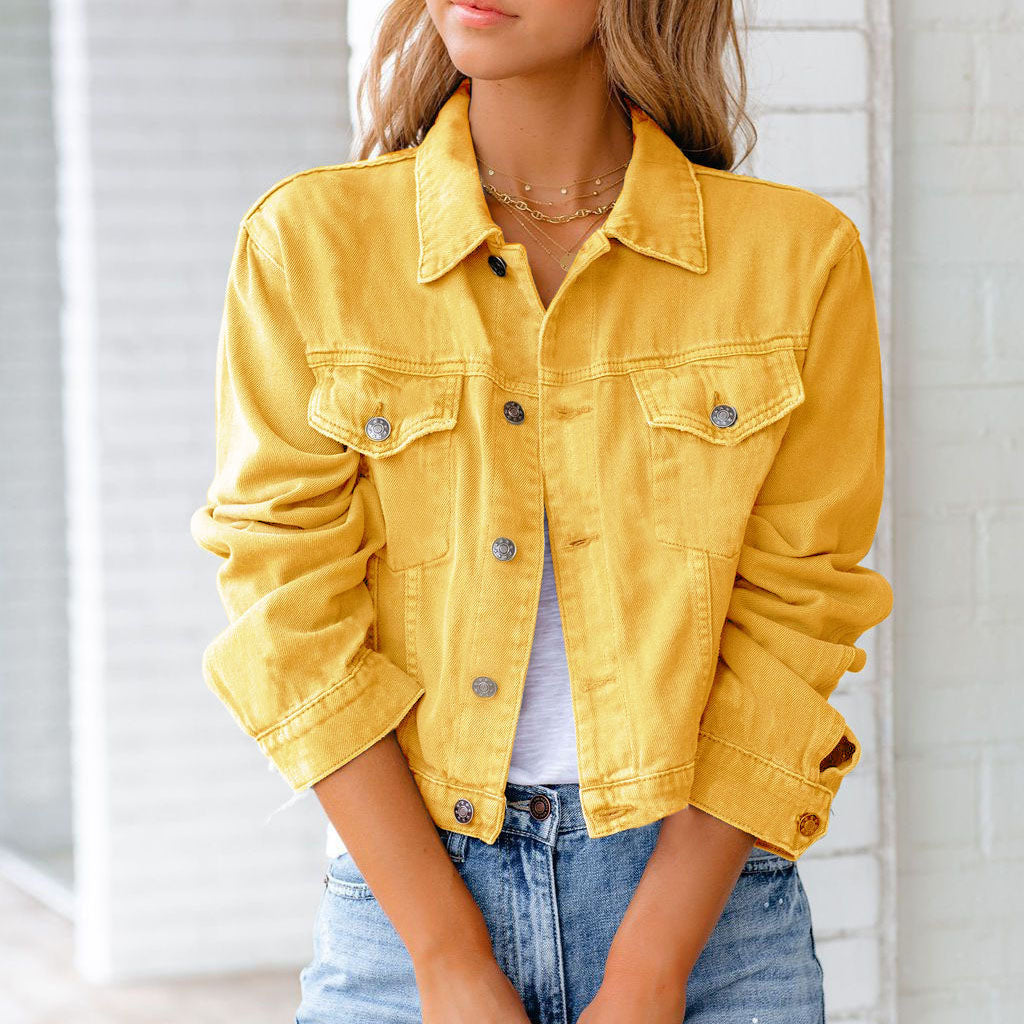 Lucinda | Women's Cropped Long Sleeve Jacket - Light Blue - Image 2
