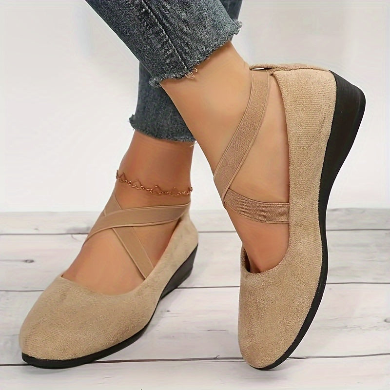 Luelle | Women's Crossover Strap Low Wedge Shoes - Image 6