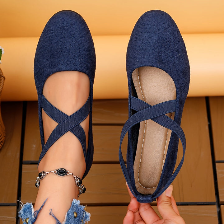 Luelle | Women's Crossover Strap Low Wedge Shoes - Image 7