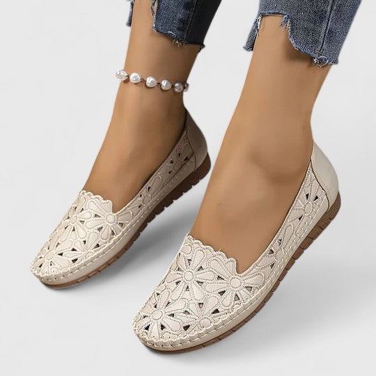 Lydia | Women's Perforated Slip On Flats - Image 11