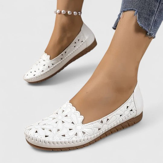Lydia | Women's Perforated Slip On Flats - Image 5
