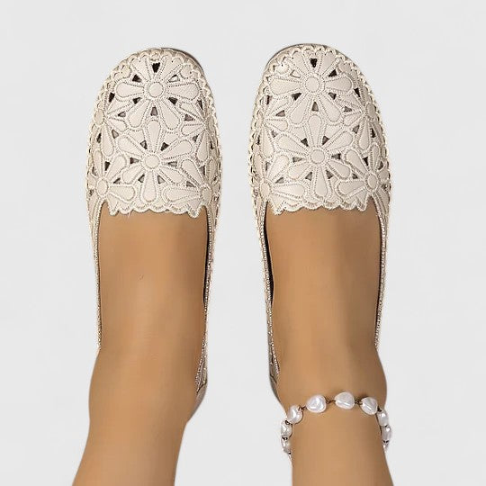 Lydia | Women's Perforated Slip On Flats - Image 8