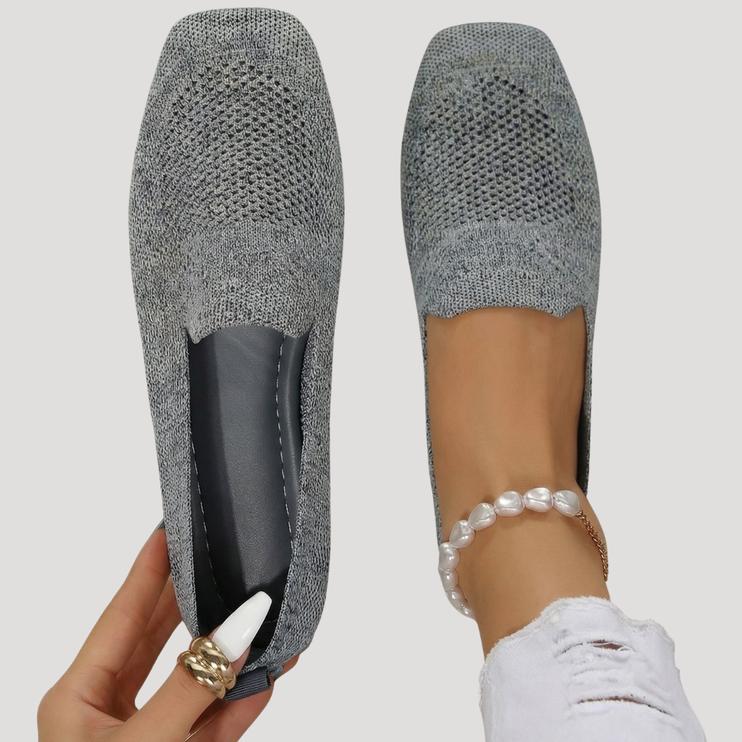 Lyralei | Women's Slip On Knit Flats - Grey - Image 1