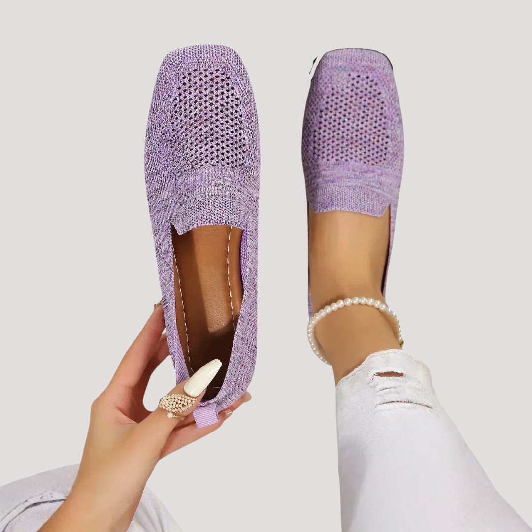 Lyralei | Women's Slip On Knit Flats - Grey - Image 4