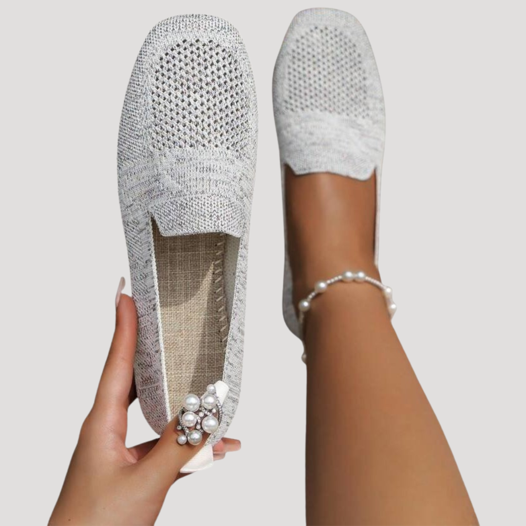 Lyralei | Women's Slip On Knit Flats - Grey - Image 5