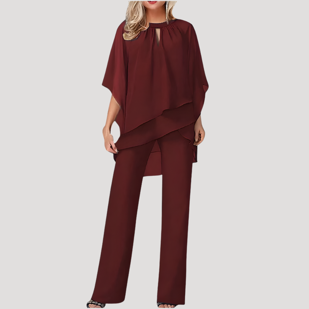 Lysander | Women's Two Piece Wide Leg Trouser Set - Navy - Image 4