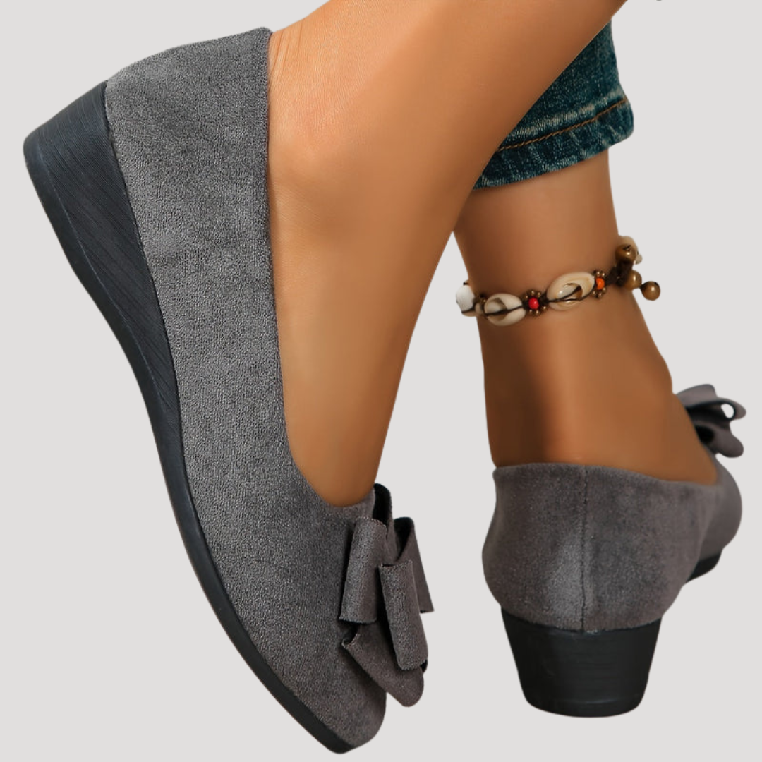 Magnolia | Women's Bow Wedge Flats - Black - Image 10