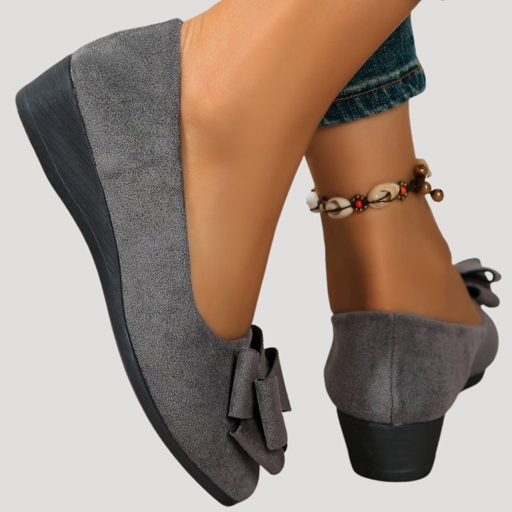 Magnolia | Women's Bow Wedge Flats - Black - Image 10