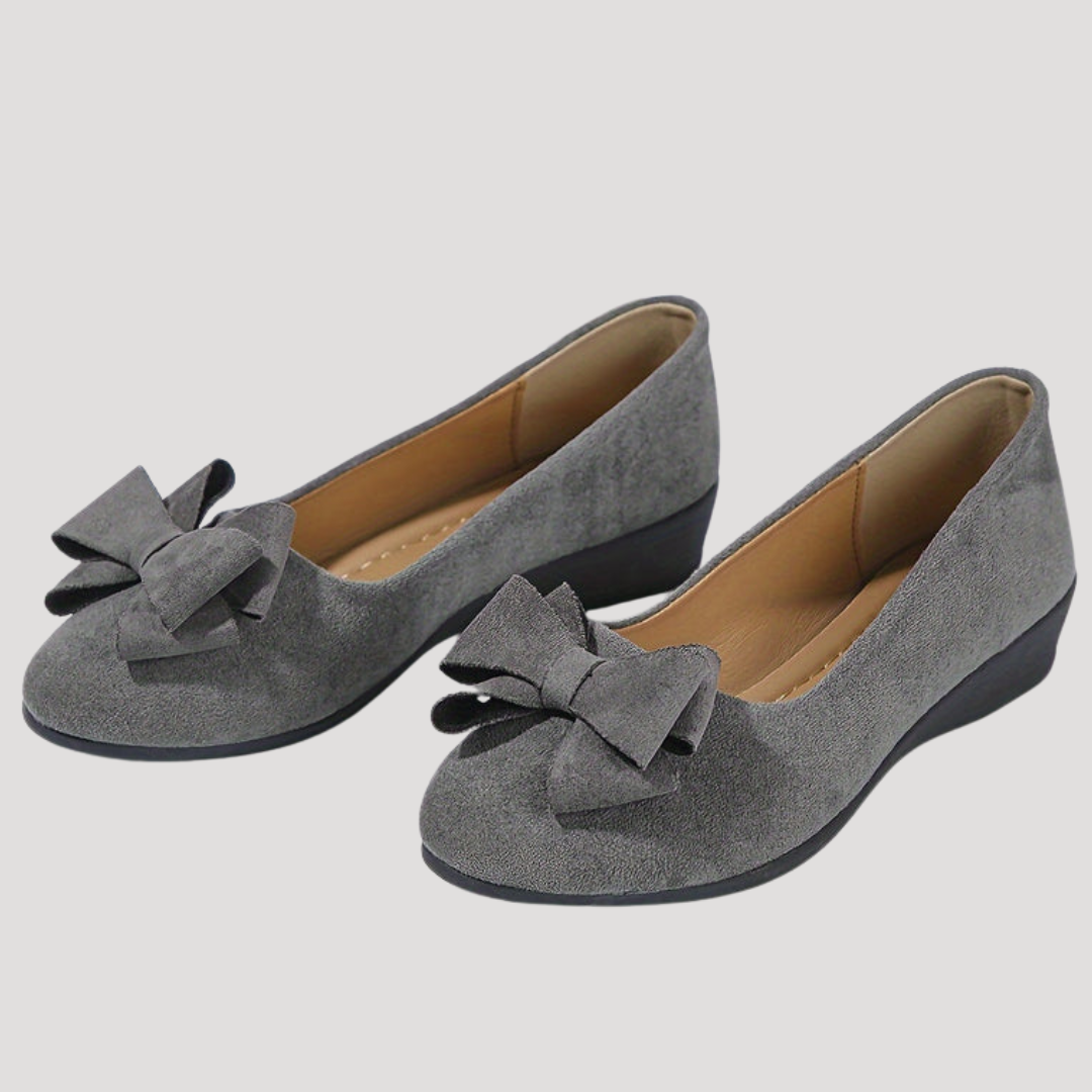 Magnolia | Women's Bow Wedge Flats - Black - Image 13