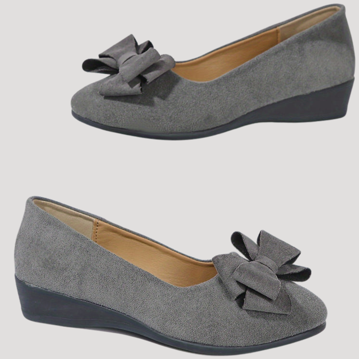 Magnolia | Women's Bow Wedge Flats - Black - Image 14