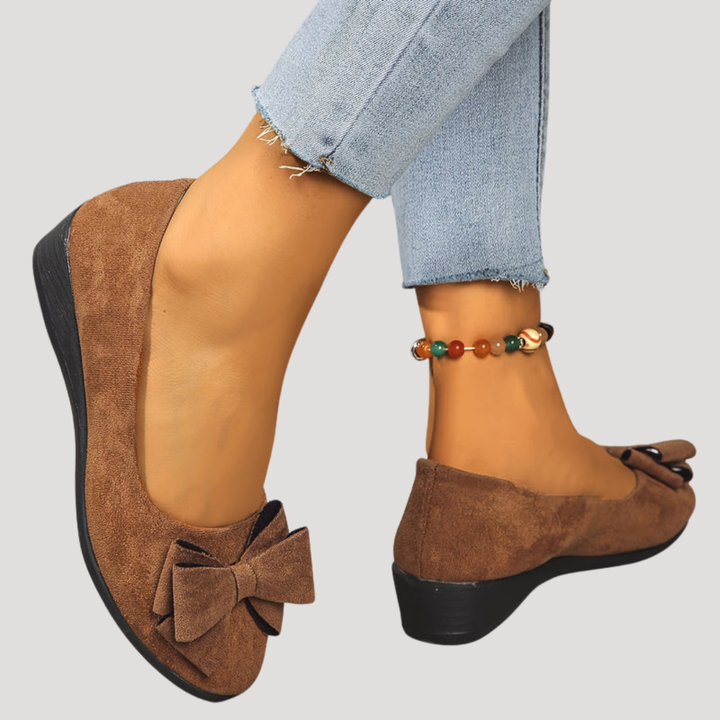 Magnolia | Women's Bow Wedge Flats - Black - Image 21