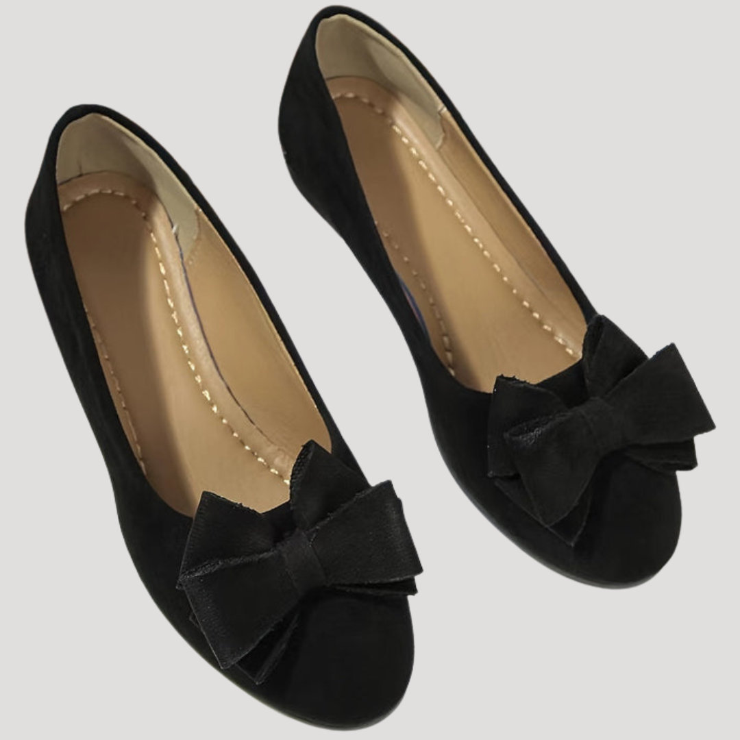 Magnolia | Women's Bow Wedge Flats - Black - Image 8