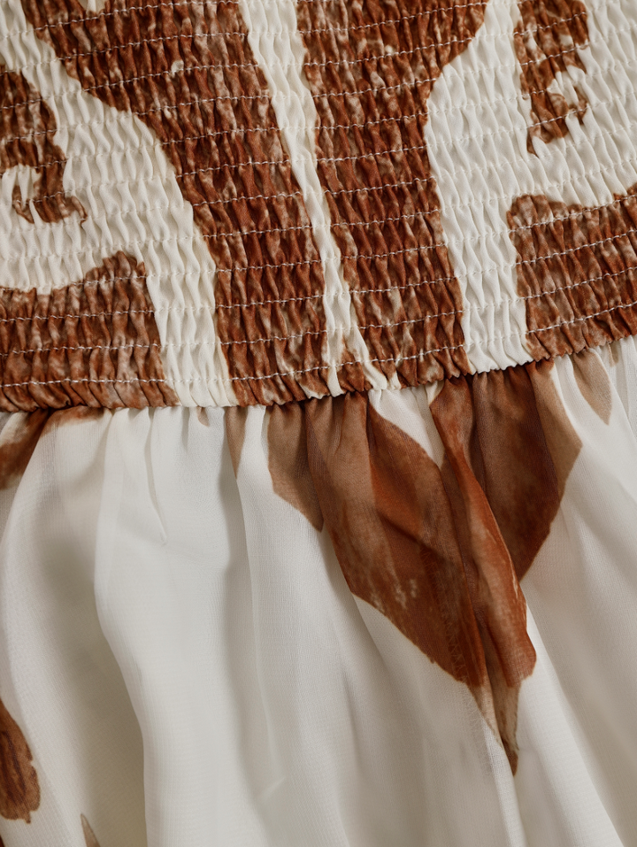 Marcella | Women's Halter Neck Print Maxi Dress - Brown - Image 8