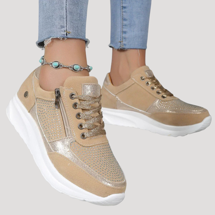 Margot | Women's Lace Up Walking Sneakers - Navy - Image 10