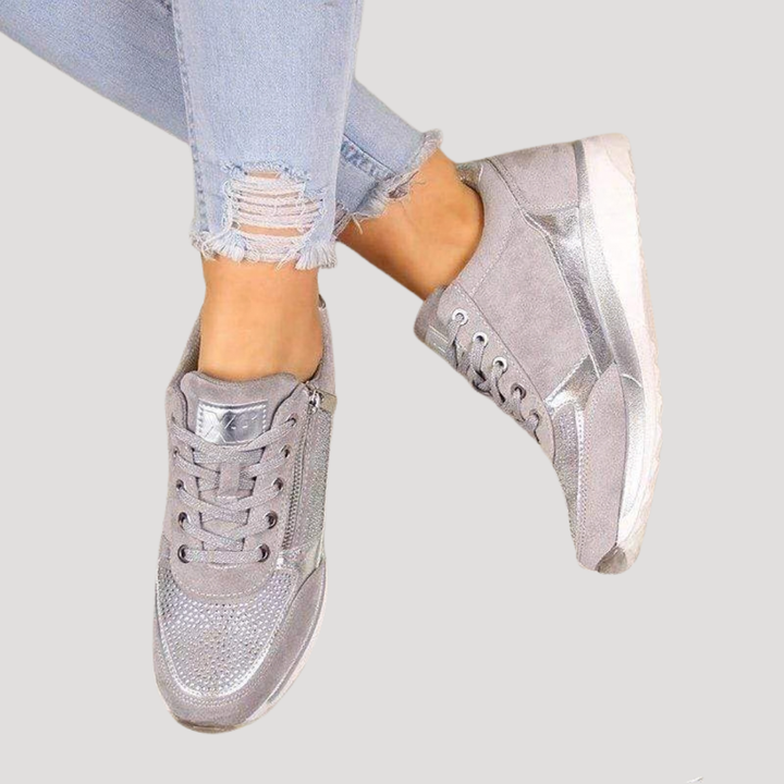 Margot | Women's Lace Up Walking Sneakers - Navy - Image 5