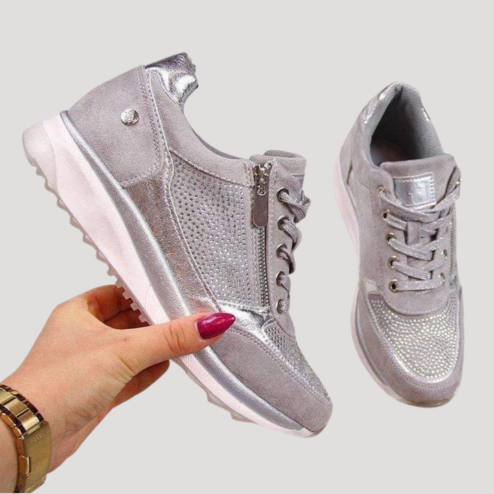 Margot | Women's Lace Up Walking Sneakers - Navy - Image 6