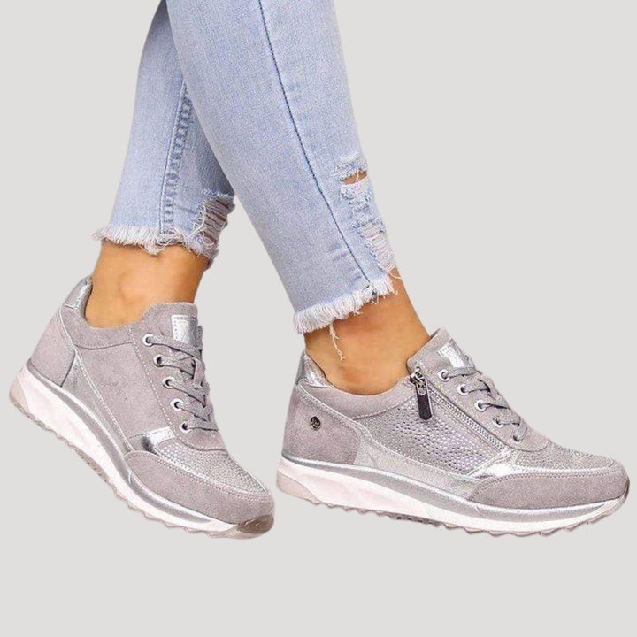 Margot | Women's Lace Up Walking Sneakers - Navy - Image 7