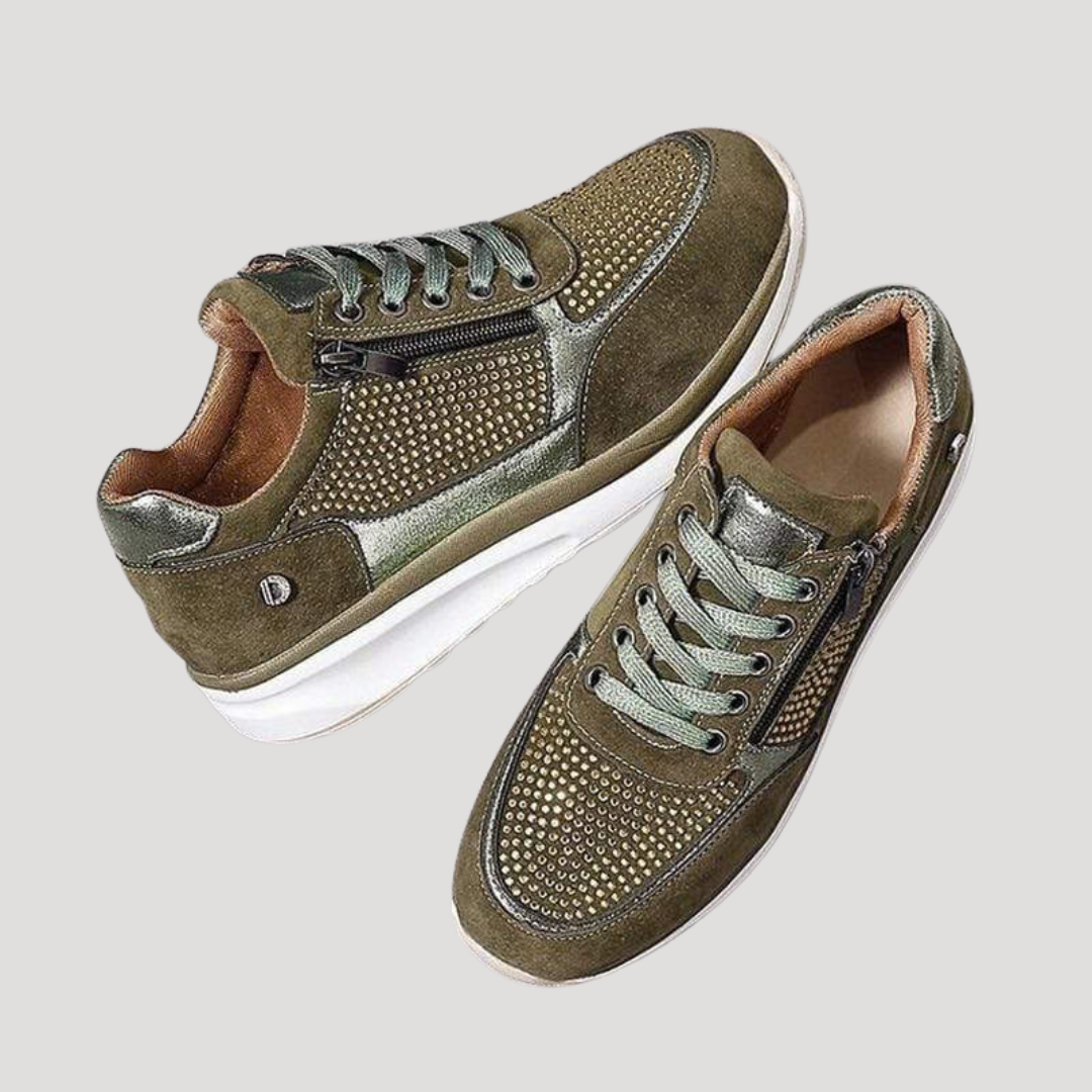 Margot | Women's Lace Up Walking Sneakers - Navy - Image 8
