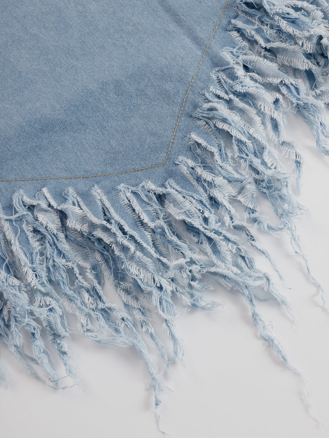 Marisol | Women's Collared Fringe Mini Dress - Light Blue - Image 9