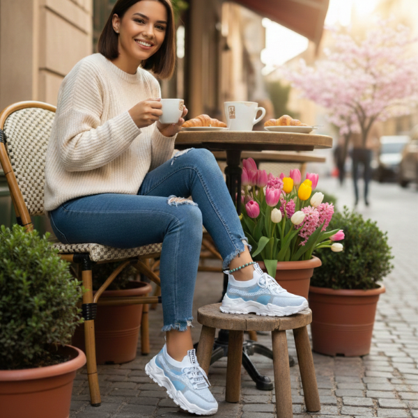 Meadow | Women's Breathable Mesh Walking Sneakers - Beige - Image 10