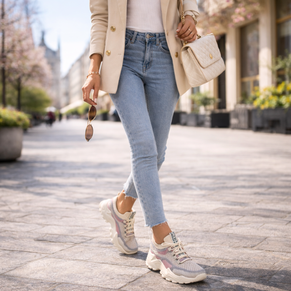 Meadow | Women's Breathable Mesh Walking Sneakers - Beige - Image 11