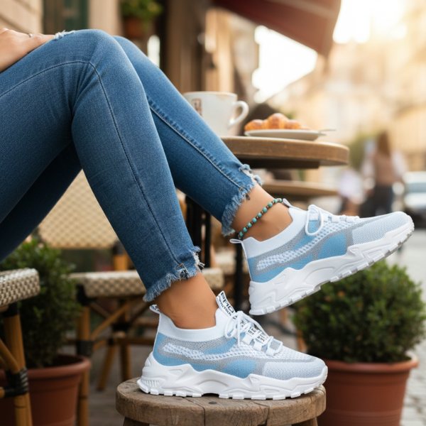 Meadow | Women's Breathable Mesh Walking Sneakers - Beige - Image 12