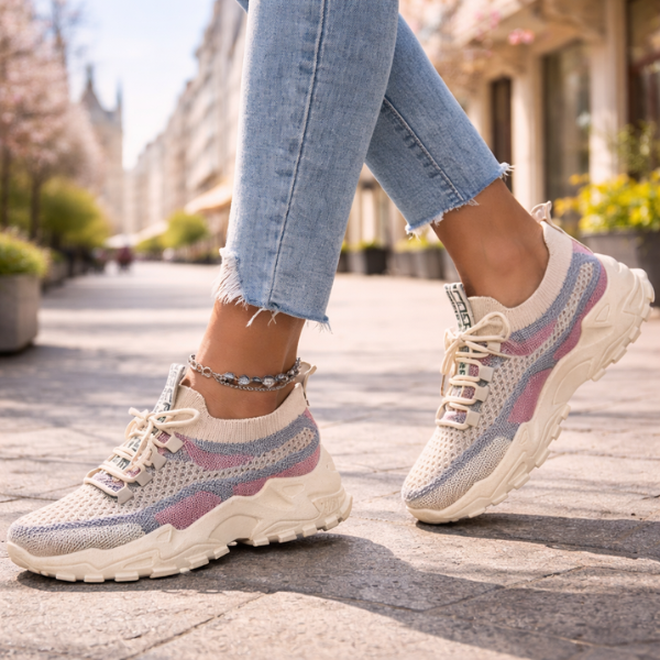 Meadow | Women's Breathable Mesh Walking Sneakers - Beige - Image 13