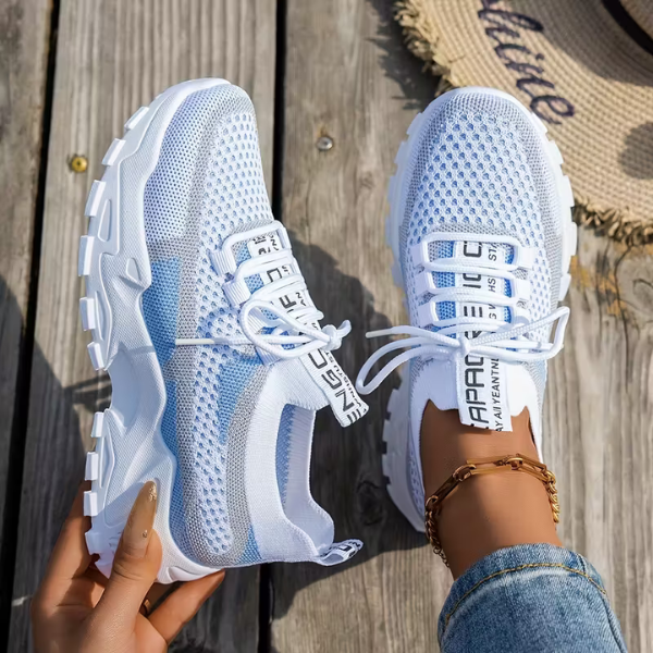 Meadow | Women's Breathable Mesh Walking Sneakers - Beige - Image 3